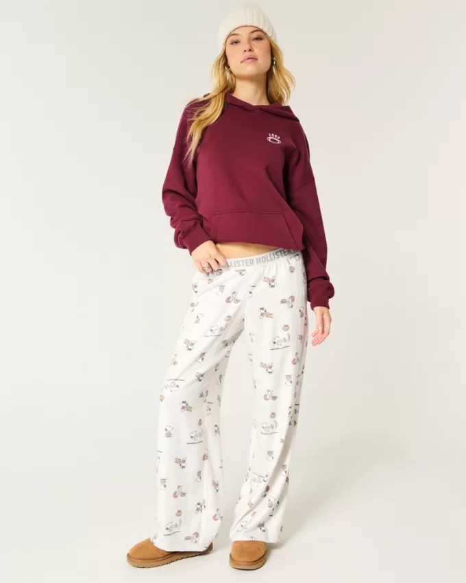24/7 Baggy Flannel Snoopy Graphic Pajama Pants,24/7 Baggy Flannel Snoopy Graphic Pajama Pants