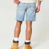 Above-the-Knee Distressed Loose Denim Shorts,Above-the-Knee Distressed Loose Denim Shorts