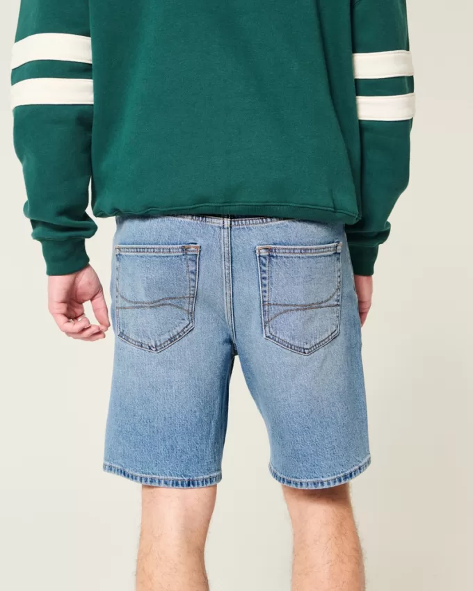 Above-the-Knee Loose Denim Shorts,Above-the-Knee Loose Denim Shorts