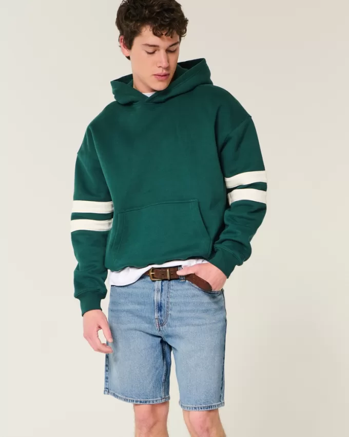 Above-the-Knee Loose Denim Shorts,Above-the-Knee Loose Denim Shorts