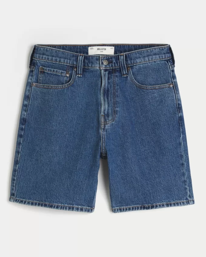 Above-the-Knee Loose Denim Shorts,Above-the-Knee Loose Denim Shorts
