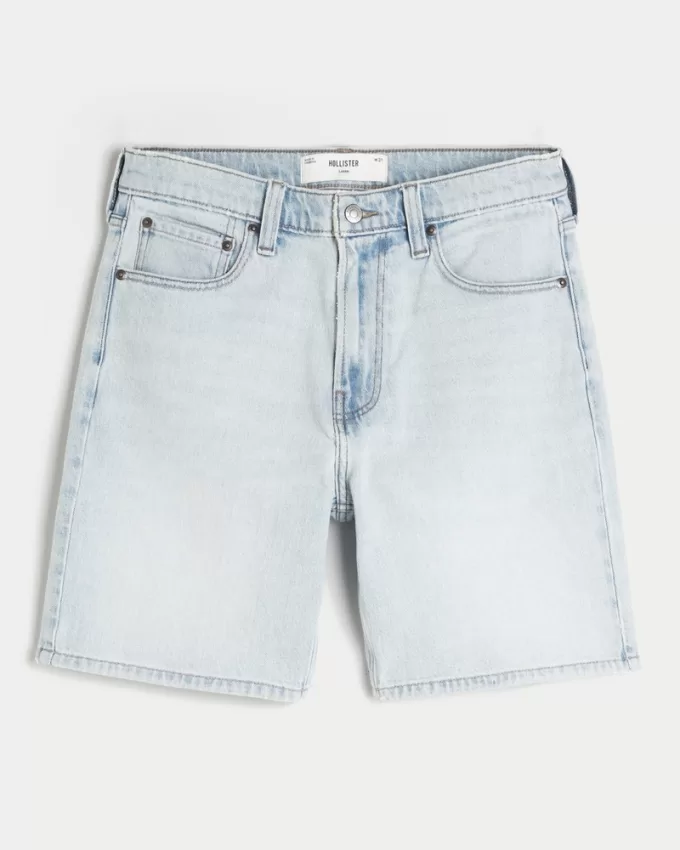 Above-the-Knee Loose Denim Shorts,Above-the-Knee Loose Denim Shorts
