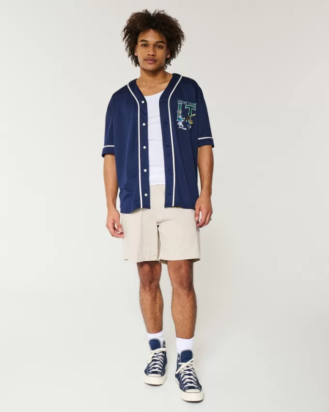 Above-the-Knee Twill Pull-On Shorts,Above-the-Knee Twill Pull-On Shorts
