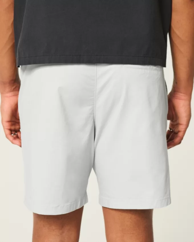 Above-the-Knee Twill Pull-On Shorts,Above-the-Knee Twill Pull-On Shorts