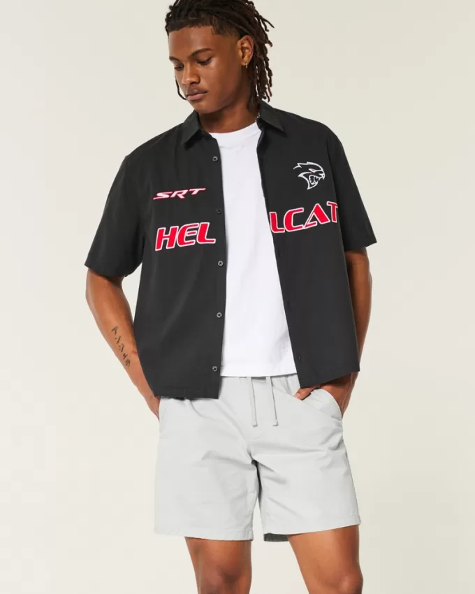 Above-the-Knee Twill Pull-On Shorts,Above-the-Knee Twill Pull-On Shorts