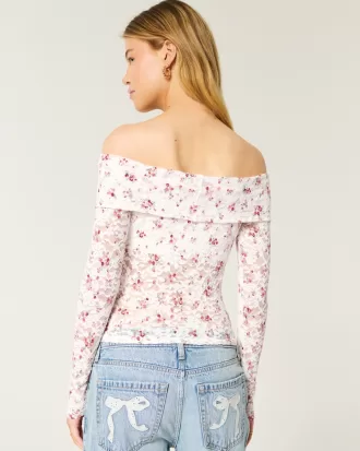 All-Over Lace Off-the-Shoulder Top,All-Over Lace Off-the-Shoulder Top