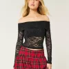 All-Over Lace Off-the-Shoulder Top,All-Over Lace Off-the-Shoulder Top