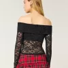 All-Over Lace Off-the-Shoulder Top,All-Over Lace Off-the-Shoulder Top