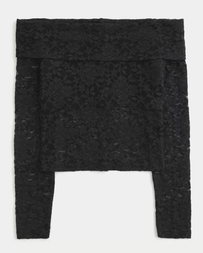 All-Over Lace Off-the-Shoulder Top,All-Over Lace Off-the-Shoulder Top