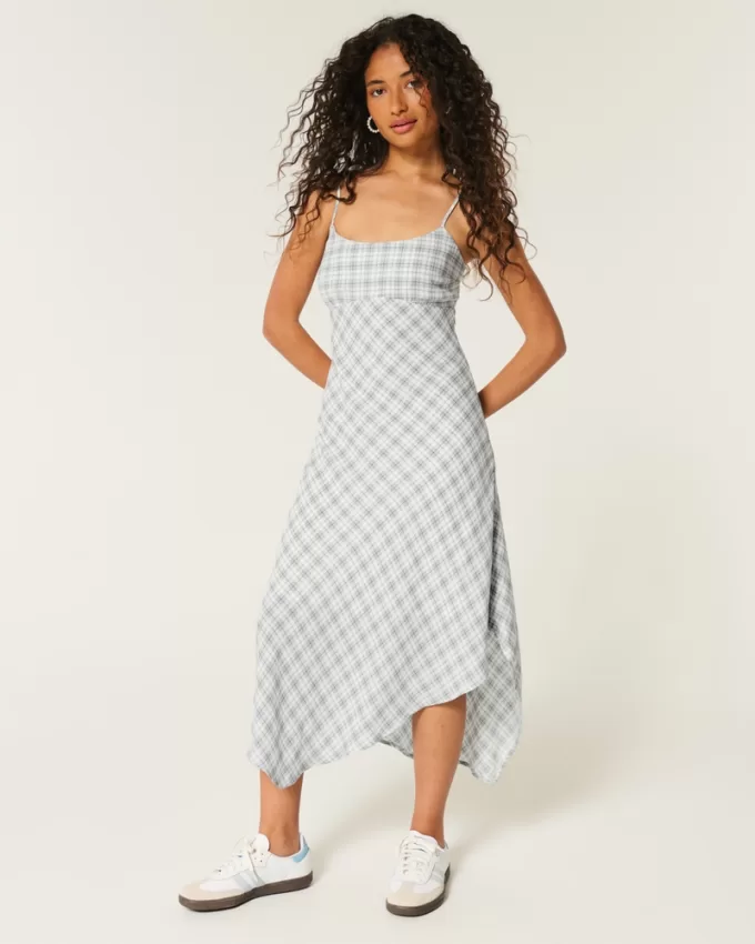 Asymmetrical Crepe Open-Back Midi Slip Dress,Asymmetrical Crepe Open-Back Midi Slip Dress