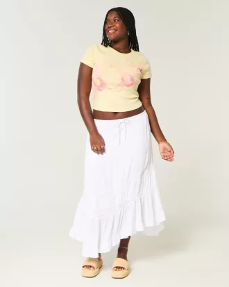Asymmetrical Hem Maxi Skirt,Asymmetrical Hem Maxi Skirt