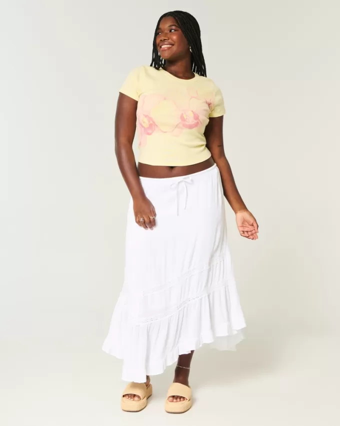 Asymmetrical Hem Maxi Skirt,Asymmetrical Hem Maxi Skirt