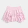 Asymmetrical Hem Tiered Mini Skort,Asymmetrical Hem Tiered Mini Skort