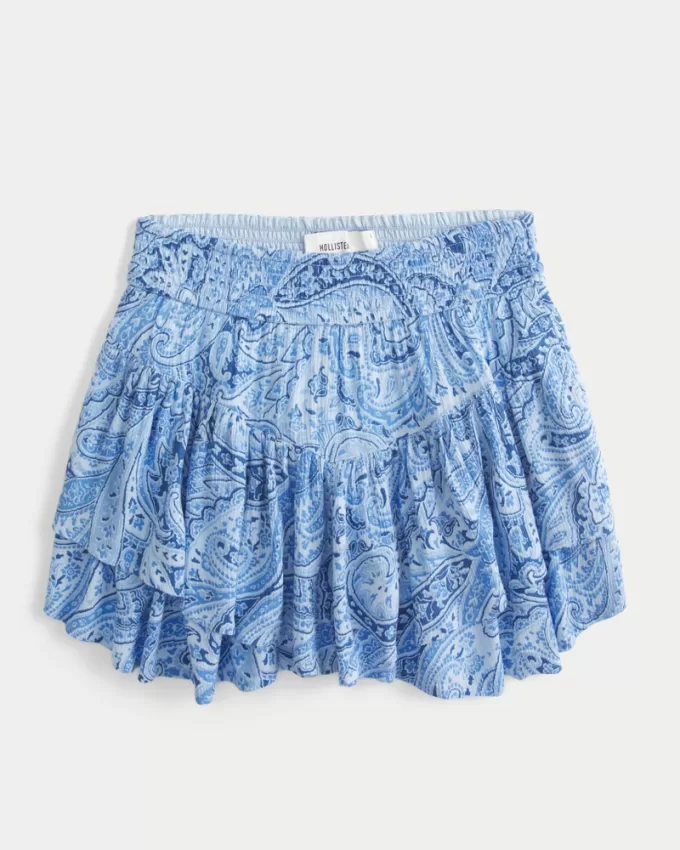 Asymmetrical Hem Tiered Mini Skort,Asymmetrical Hem Tiered Mini Skort