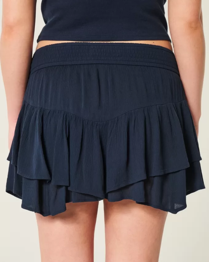 Asymmetrical Hem Tiered Mini Skort,Asymmetrical Hem Tiered Mini Skort Asymmetrical Hem Tiered Mini Skort,Asymmetrical Hem Tiered Mini Skort