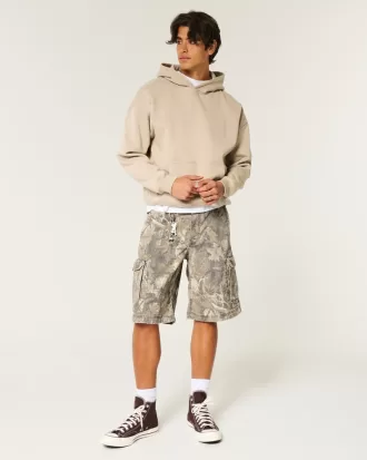 At-the-Knee Camo Baggy Cargo Shorts,At-the-Knee Camo Baggy Cargo Shorts