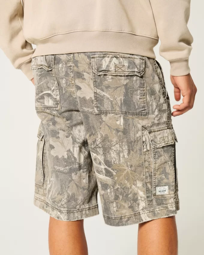 At-the-Knee Camo Baggy Cargo Shorts,At-the-Knee Camo Baggy Cargo Shorts