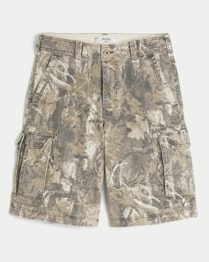 At-the-Knee Camo Baggy Cargo Shorts,At-the-Knee Camo Baggy Cargo Shorts