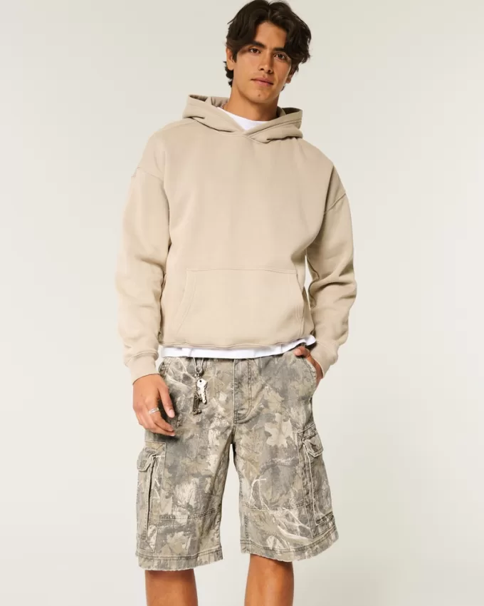 At-the-Knee Camo Baggy Cargo Shorts,At-the-Knee Camo Baggy Cargo Shorts