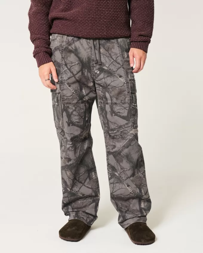 Baggy Camo Cargo Pull-On Pants,Baggy Camo Cargo Pull-On Pants