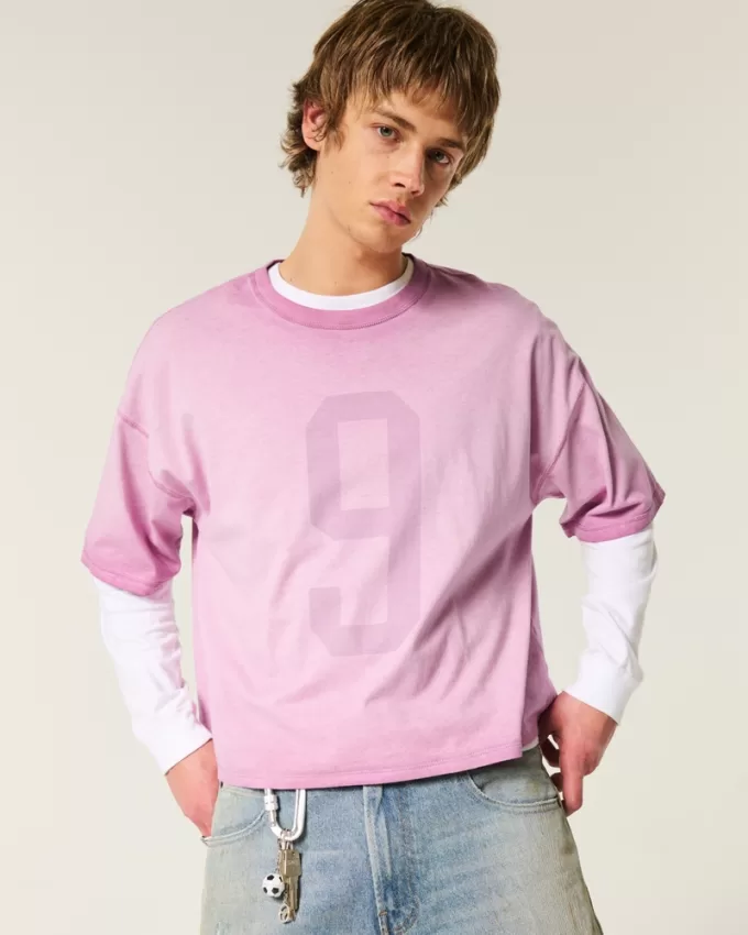 Baggy Crop Number Graphic Tee,Baggy Crop Number Graphic Tee