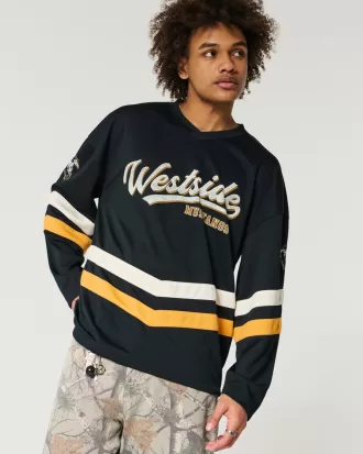 Baggy Westside Mustangs Graphic Hockey Jersey,Baggy Westside Mustangs Graphic Hockey Jersey