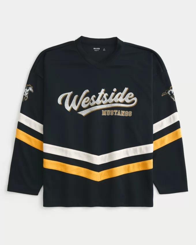 Baggy Westside Mustangs Graphic Hockey Jersey,Baggy Westside Mustangs Graphic Hockey Jersey