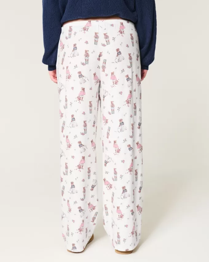 Bear Graphic Pajama Pants,Bear Graphic Pajama Pants