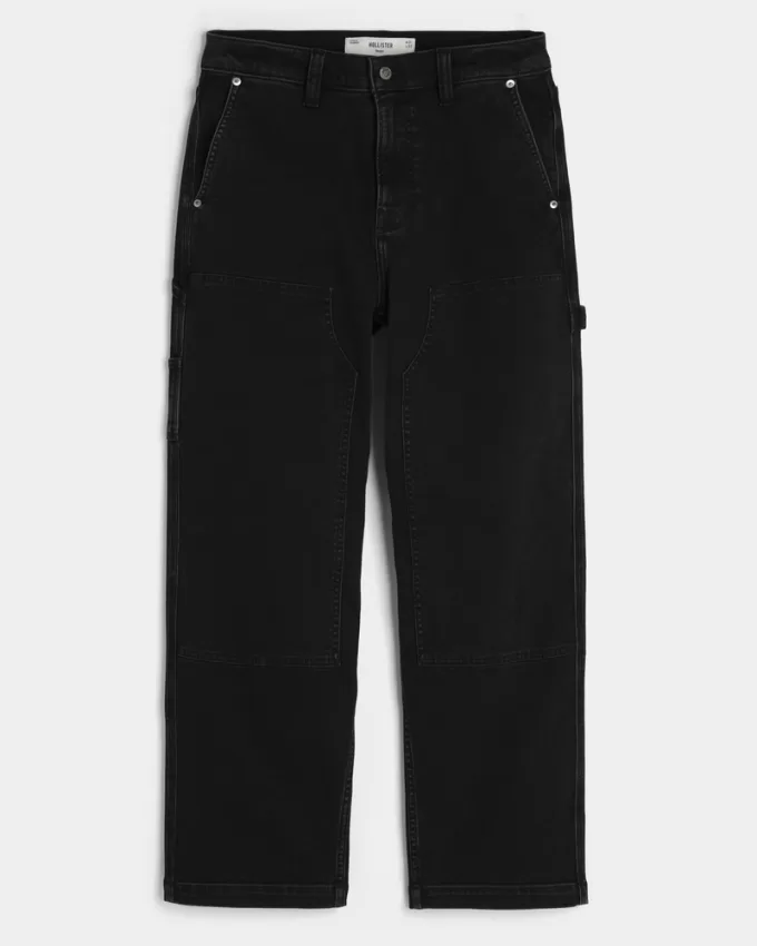 Black Baggy Carpenter Jeans,Black Baggy Carpenter Jeans