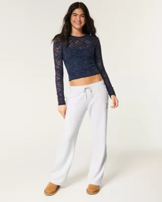 Bow Graphic Straight Sweatpants,Bow Graphic Straight Sweatpants