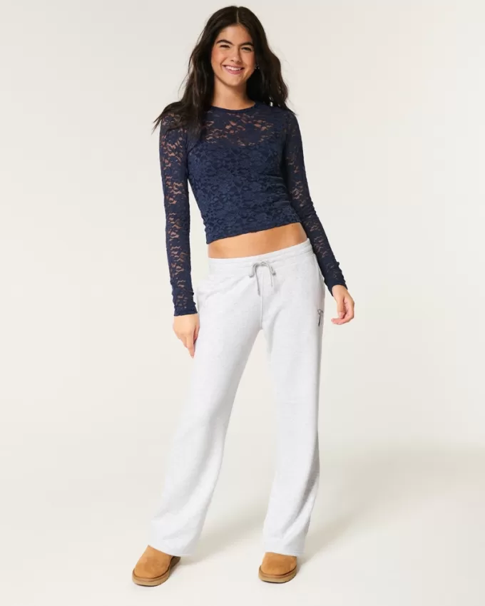 Bow Graphic Straight Sweatpants,Bow Graphic Straight Sweatpants