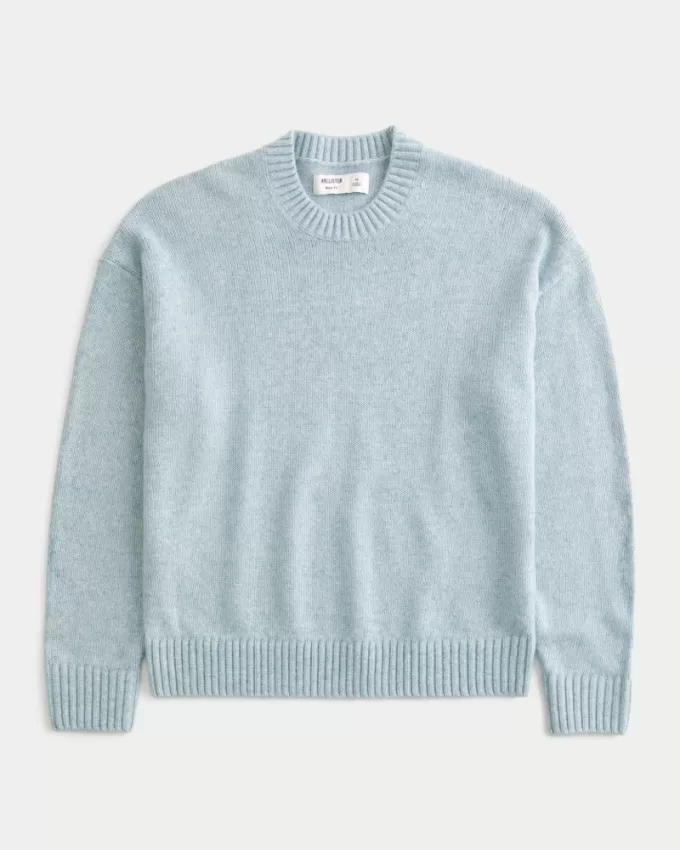 Boxy Airspun Knit Crew Sweater,Boxy Airspun Knit Crew Sweater