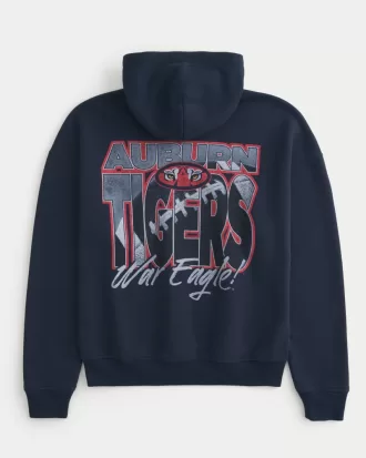 Boxy Auburn University Tigers Graphic Hoodie,Boxy Auburn University Tigers Graphic Hoodie