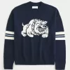 Boxy Bulldog Graphic Crew Sweater,Boxy Bulldog Graphic Crew Sweater Boxy Bulldog Graphic Crew Sweater,Boxy Bulldog Graphic Crew Sweater