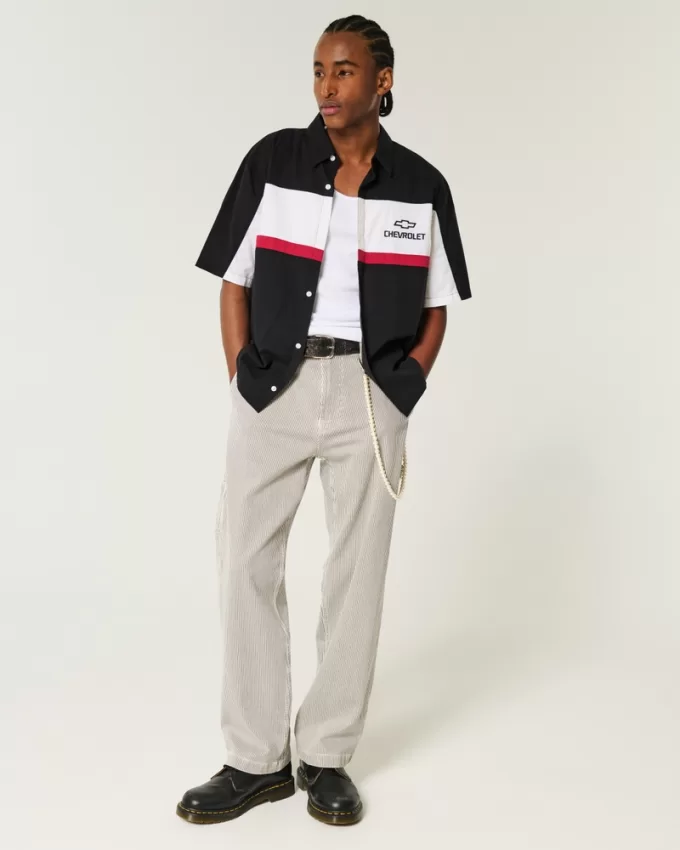 Boxy Chevrolet Graphic Workwear Shirt,Boxy Chevrolet Graphic Workwear Shirt