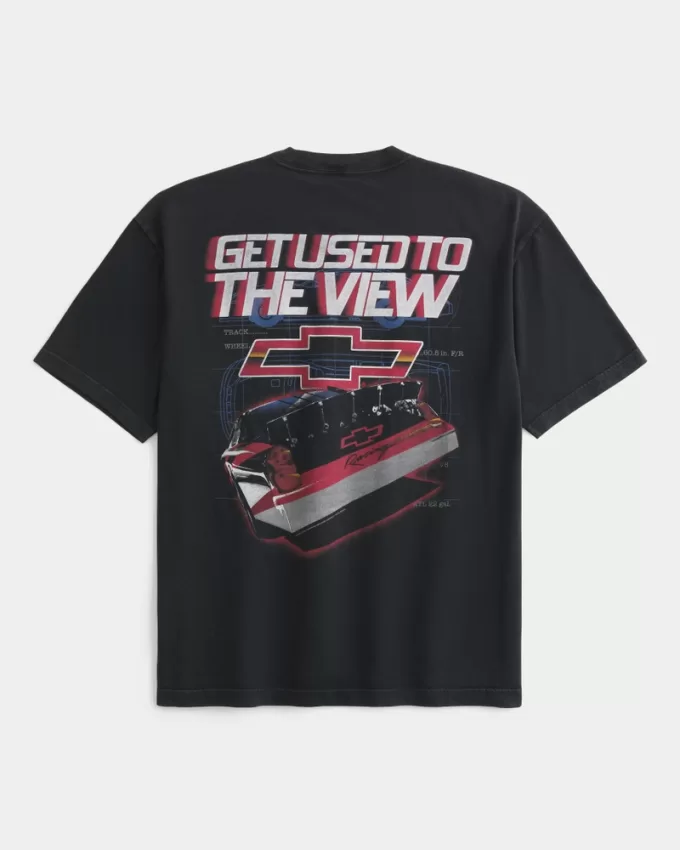 Boxy Chevrolet Racing Graphic Tee,Boxy Chevrolet Racing Graphic Tee