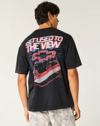Boxy Chevrolet Racing Graphic Tee,Boxy Chevrolet Racing Graphic Tee