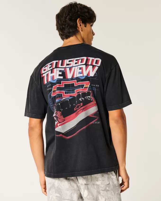 Boxy Chevrolet Racing Graphic Tee,Boxy Chevrolet Racing Graphic Tee