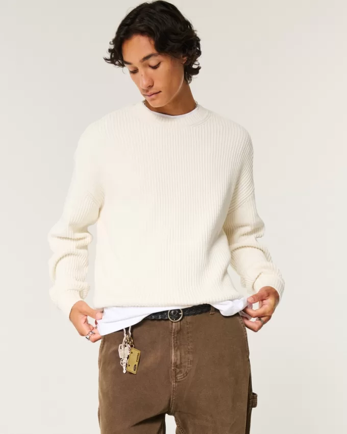 Boxy Crew Sweater,Boxy Crew Sweater