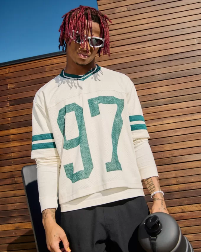 Boxy Crop Athletic Graphic Jersey,Boxy Crop Athletic Graphic Jersey