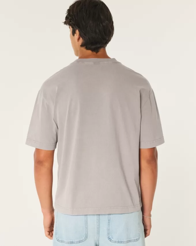 Boxy Crop Heavyweight Cotton Crew T-Shirt,Boxy Crop Heavyweight Cotton Crew T-Shirt