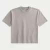 Boxy Crop Heavyweight Cotton Crew T-Shirt,Boxy Crop Heavyweight Cotton Crew T-Shirt