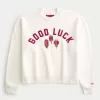 Boxy Crop Lunar New Year Graphic Crew Sweatshirt,Boxy Crop Lunar New Year Graphic Crew Sweatshirt