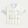 Boxy Crop Mesh Graphic Football Jersey,Boxy Crop Mesh Graphic Football Jersey