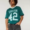 Boxy Crop Mesh Kingston Graphic Football Jersey,Boxy Crop Mesh Kingston Graphic Football Jersey