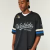 Boxy Crop Westside Mustangs Graphic Jersey,Boxy Crop Westside Mustangs Graphic Jersey