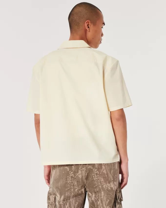 Boxy Cropped Short-Sleeve Poplin Shirt,Boxy Cropped Short-Sleeve Poplin Shirt Boxy Cropped Short-Sleeve Poplin Shirt,Boxy Cropped Short-Sleeve Poplin Shirt