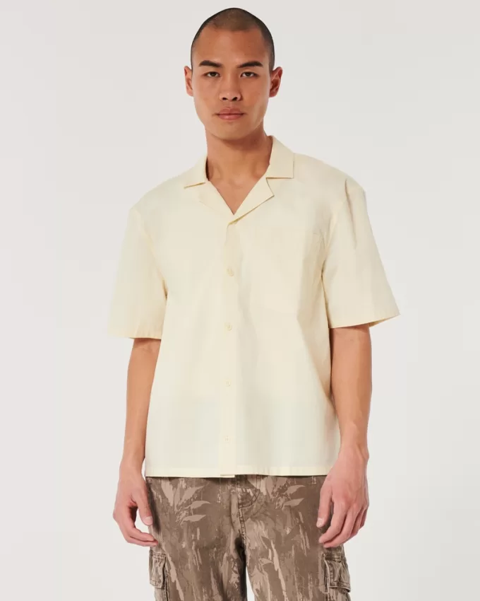 Boxy Cropped Short-Sleeve Poplin Shirt,Boxy Cropped Short-Sleeve Poplin Shirt Boxy Cropped Short-Sleeve Poplin Shirt,Boxy Cropped Short-Sleeve Poplin Shirt