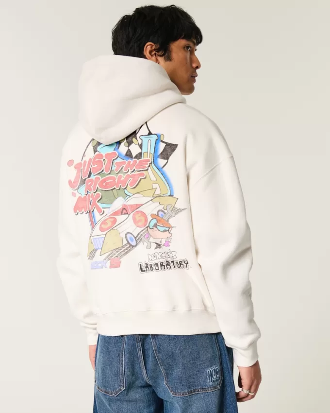 Boxy Dexter’s Laboratory Graphic Hoodie,Boxy Dexter’s Laboratory Graphic Hoodie