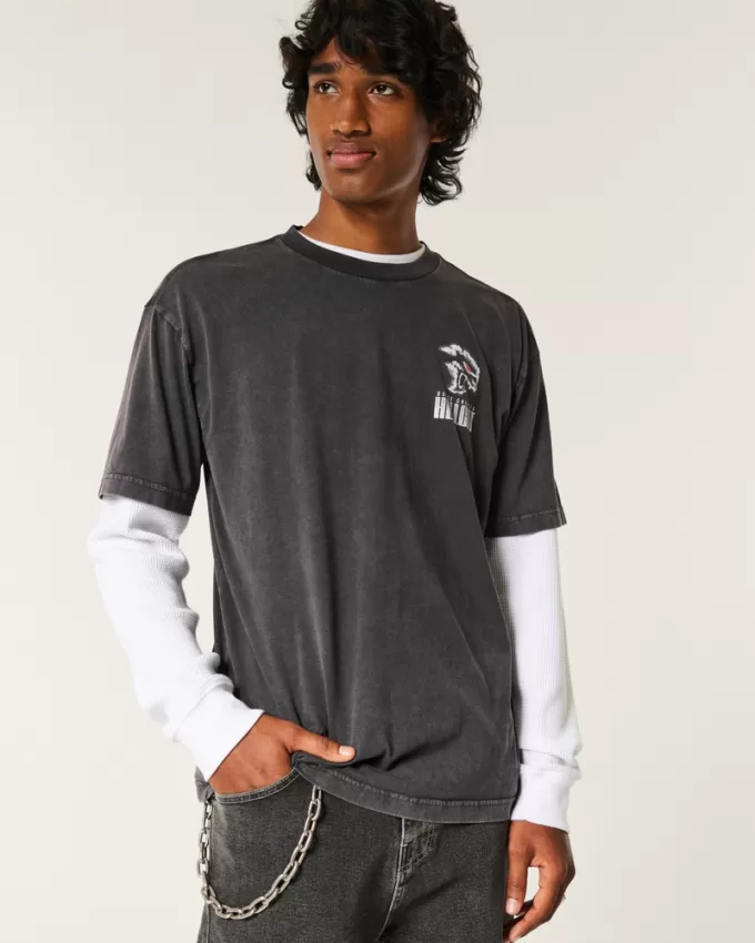 Boxy Dodge Charger Hellcat Graphic Tee,Boxy Dodge Charger Hellcat Graphic Tee